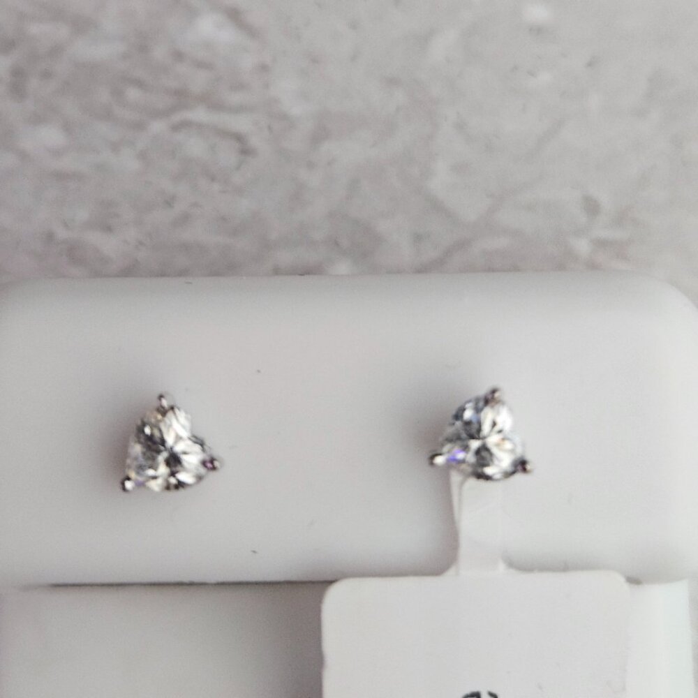 Moissanite 0.6ct Heart Sterling Silver Earrings